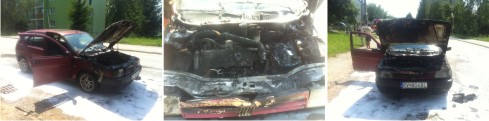 zhorené auto