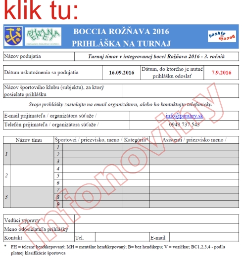 Turnaj tímov v integrovanej bocci Rožňava 2016